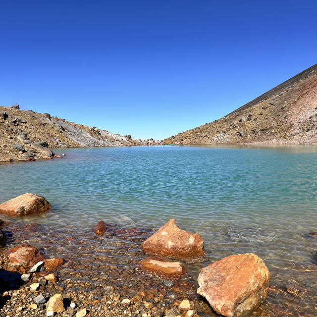 Tongariro alpine crossing amidst volcanoes - New Zealand