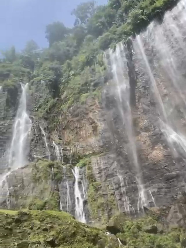 Hike down into an actual waterfall! 