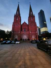 Shanghai’s Iconic Gothic Gem: St. Ignatius Cathedral at Dusk 🌆✨