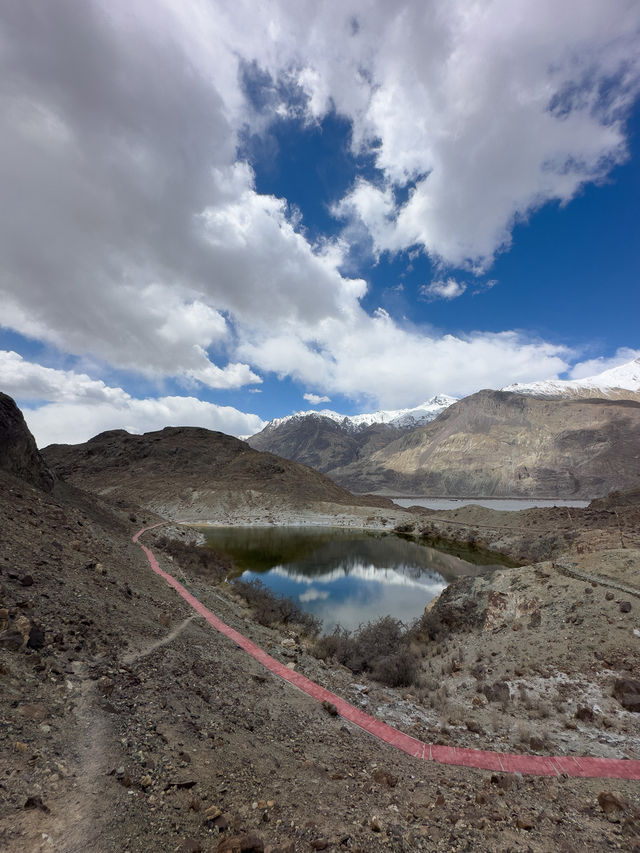 Sacred lake high in mountains