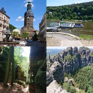 Saxon Switzerland National Park in Germany, breathtaking breathtaking geological rock formations 