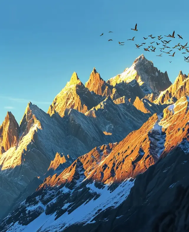 The textbook didn't lie to me! The sacred birds of the plateau lined up to fly over the Jade Dragon Snow Mountain!! It's true