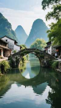 嶺南水鄉｜小橋流水｜群峰溫柔環抱｜桂北山水間的千年小鎮