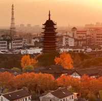 蘇州方塔園,千年古塔映銀杏展古韻