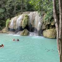 Emerald Erawan Waterfall outside Bangkok