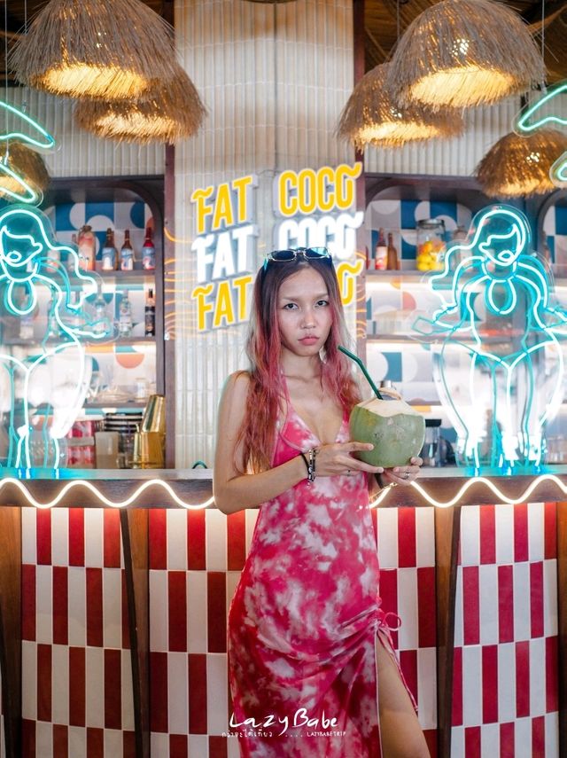 FAT COCO 🌴🍹 บีชคลับพัทยา ถ่ายรูปสุดปัง