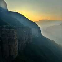 Incredible sunset on top of the Tian Jie mountains