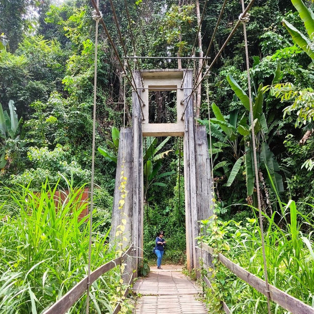 Rustic Suspension Bridge : Tourist Destination in Betong