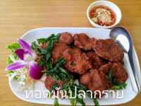 พามาทานอาหารริมลำธารในจังหวัดนครนายก