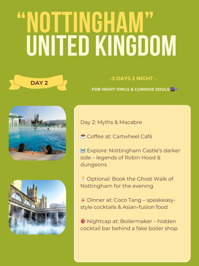 Nottingham itinerary 💚
