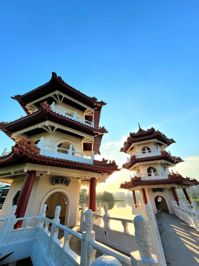 Twin Pagoda: A Peaceful Spot by the Lake