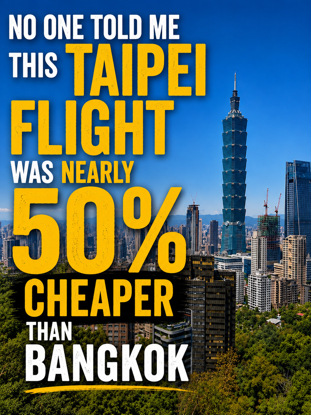 Most people assume Bangkok is one of the cheapest destinations from Singapore.

I thought so too.

Then I compared two Scoot flights during the same school holiday period.

Bangkok: S$540 return
Taipei: S$286 return

That’s a difference of S$254, which means Taipei was almost 50% cheaper.

What surprised me even more?

Both were:
· Direct flights
· On the same airline
· During the same holiday season

Yet one destination cost almost half the price of the other.

Sometimes the best travel deal isn’t about finding a cheaper airline.

It’s about finding a cheaper destination.

And when you factor in Taipei’s night markets, mountain scenery, temples, street food, hot springs, and modern city life, that price difference becomes even harder to ignore.

The next time someone tells you Bangkok is the budget option, it might be worth checking Taipei first.

Travel isn’t just about where you want to go.

It’s also about where the value is.

Have you ever found a destination that was much cheaper than you expected?

#quietmiles #taipei #taiwan #taipeitrip #taiwantrip #bangkok #thailand #bangkoktrip #thailandtrip #scoot #airfaredeals #budgettravel #traveldeals #singaporetraveller #travelcomparison