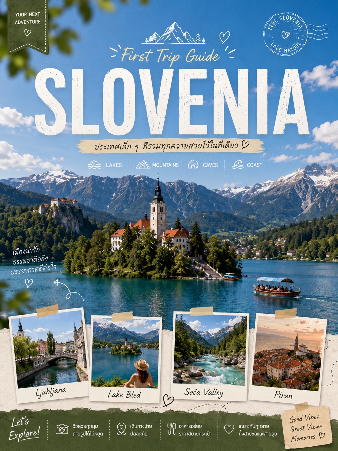 🇸🇮 Hướng dẫn du lịch Slovenia lần đầu: Một quốc gia nhỏ bé nhưng hội tụ những thị trấn cổ kính, hồ nước, núi non và thiên nhiên tuyệt đẹp.