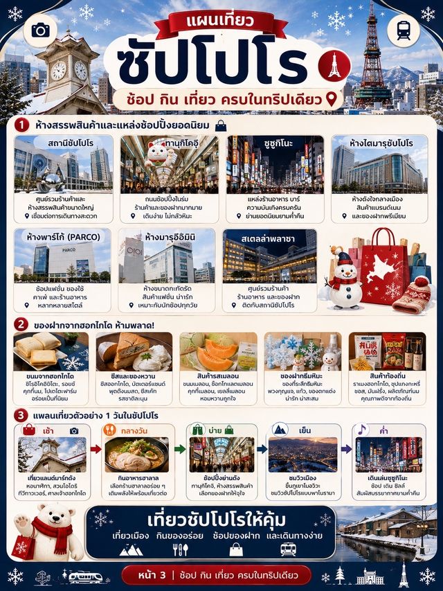 ❄️🇯🇵 แผนเที่ยวซัปโปโร — ช้อป กิน เที่ยว ครบในทริปเดียว