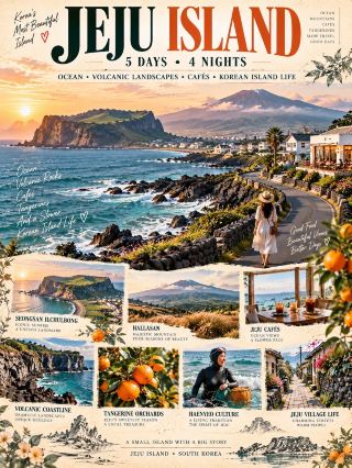 🇰🇷 4박 5일 제주도 완벽 여행 코스 — 해안 도로, 한라산, 그리고 섬의 일상 🌊🍊