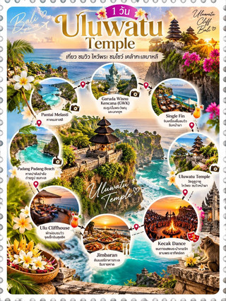 When it comes to beautiful and unique tourist attractions on the island of Bali, Indonesia, one place you shouldn't miss is Uluwatu Temple. This ancient Hindu temple is perched on a high cliff overlooking the Indian Ocean, boasting stunning Balinese architecture surrounded by breathtaking natural beauty and turquoise waters 🌿💙
This trip is perfect for those who enjoy exploring nature, visiting temples, experiencing local culture, and capturing memorable moments along the way. Start the day by admiring the beauty of Melasti Beach, with its crystal-clear waters and stunning limestone cliffs. Then, visit the important landmark Garuda Wisnu Kencana (GWK) before relaxing at Single Fin, a viewpoint perfect for chilling out and taking beautiful photos 📸
The highlight of the trip is exploring Uluwatu Temple, a sacred temple majestically situated on a cliff, overlooking the waves crashing against the rocks below—a magnificent and serene sight, especially beautiful at sunset as the sun changes color to golden orange 🌅
If you have the opportunity, we recommend watching a Kecak Dance performance, a traditional Balinese dance with harmonious singing and stories from the Ramayana, adding to the overall experience. Before ending the day with fresh seafood on Jimbaran Beach, enjoying the sea breeze and the nighttime atmosphere 🍤🦐
💖 The highlight of this trip was experiencing the beauty of nature, unique architecture, local culture, and the romantic atmosphere of a sunset all in one day. Perfect for couples, families, or those wanting to have new experiences in Bali.
📍 Location: Uluwatu Temple, Bali, Indonesia
🗓️ Duration: 1 day trip
🌴 Suitable for: Nature lovers, photography enthusiasts, culture lovers, and those who appreciate sea views
⭐ Impressions: Spectacular cliffs, beautiful blue sea, ancient temple, and a romantic sunset
Bali is not just an island with beautiful seas, but also a place where we can take a break from the hustle and bustle, spend time with nature, and take home wonderful memories to our hearts ❤️🌺
#UluwatuTemple #BaliTrip #BaliIndonesia #TravelAbroad #UluwatuTemple #Sunset #KecakDance #MelastiBeach #JimbaranBeach #NatureTrip #DayTrip