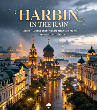 HARBIN IN THE RAIN ☔ — WHERE RUSSIAN-INSPIRED ARCHITECTURE MEETS MISTY NORTHERN CHARM 🌧️