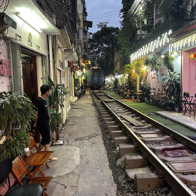 Famous train street in Hanoi