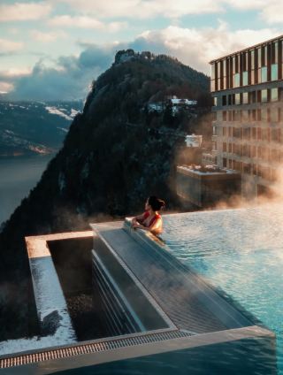 Switzerland's Stunning Cloud-Top Hotel | Lie Back and Enjoy Snowy Mountain and Lake Views