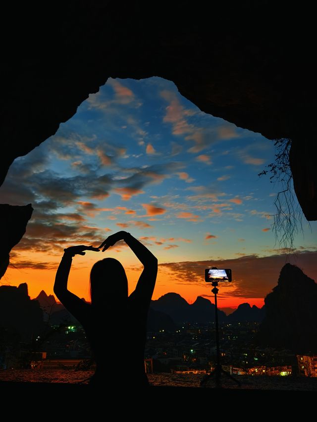 桂林私藏晚霞地！仙鶴峰承包整片紅藍天空