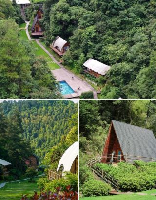 พักในโรงแรมเต็นท์ในป่าหุบเขาของหุบเขาหลินอัน มู่เหริน ซันวัลเลย์
