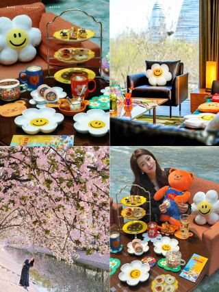 Staying at the Hyatt Regency Wangjing in springtime with the crabapple blossoms goes perfectly with this lovely tea set.