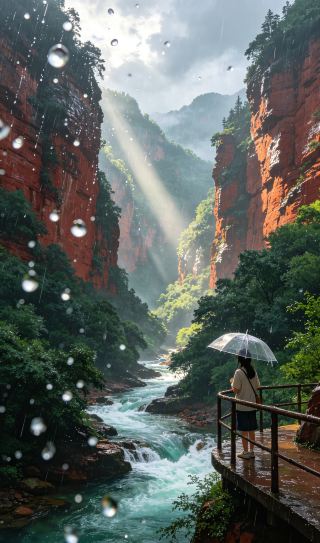Explore Taiyue Mountain’s cool secret spots, wandering through red rock valleys and cloud meadows