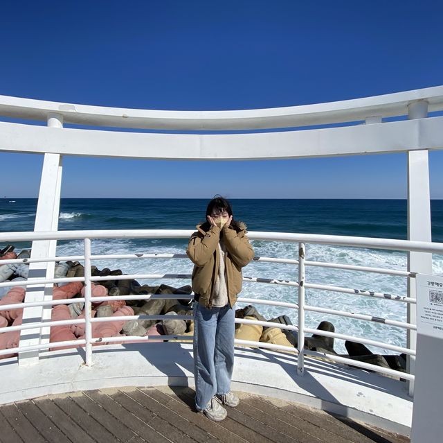 강릉 무지개방파제가 유명한 “사근진해변” 전망대 ⭐️