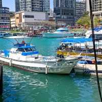 Typhoon shelter, pier and seafood