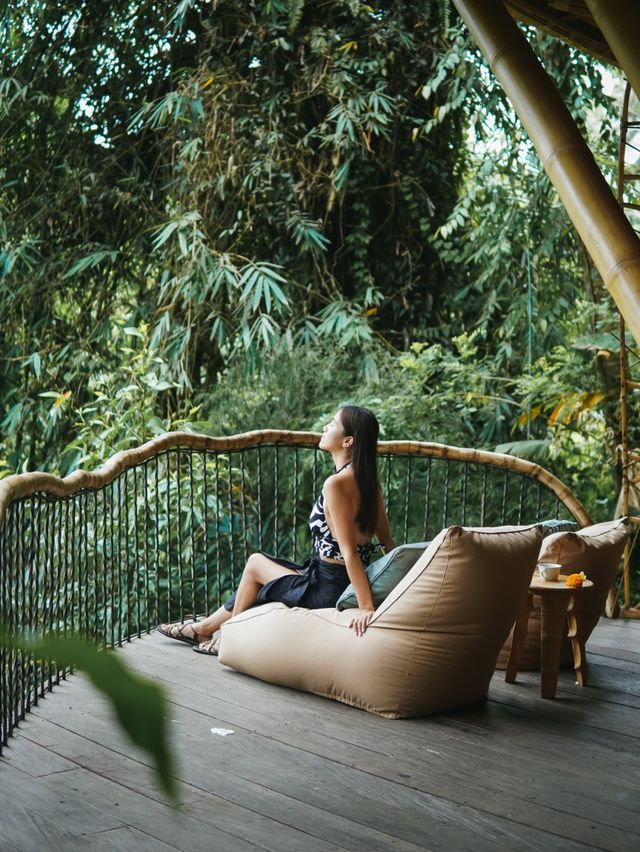 Bali | the best bamboo house with a serene jungle balcony 