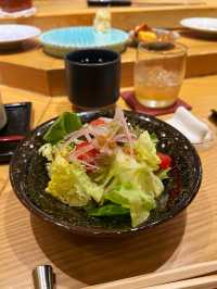 「鮨燐」尖沙咀鮨店，晚市套餐有沙律、麵豉湯同甜品柚子雪芭