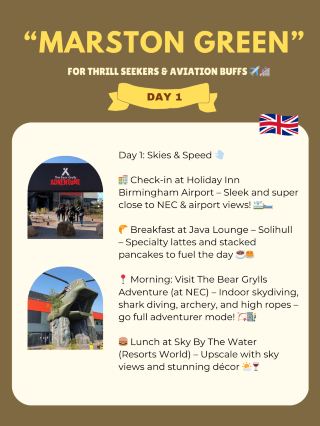 Marston Green itinerary 