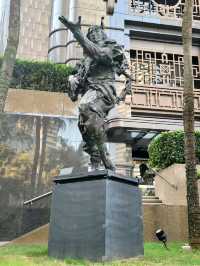 Heroic sculptures at ATLAS bar