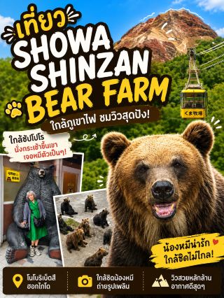 🐻 Shōwa-shinzan Bear Ranch 昭和新山熊牧場 ใกล้ชิดหมีสีน้ำตาลฮอกไกโด

ถ้ามาเที่ยวแถว Lake Tōya แล้วอยากเพิ่มความสนุกให้ทริป แนะนำ Shōwa-shinzan Bear Ranch (昭和新山熊牧場) ฟาร์มหมีสีน้ำตาลฮอกไกโดที่อยู่ใกล้กับภูเขาไฟโชวะชินซัง เหมาะสำหรับแวะเที่ยวแบบสั้น ๆ และได้เห็นหมีตัวใหญ่แบบใกล้กว่าที่คิด 🐻

🐻 หมีตัวใหญ่กว่าที่คิด!

ไฮไลต์ของที่นี่คือการชม หมีสีน้ำตาลฮอกไกโด ที่อยู่ในพื้นที่จัดแสดงขนาดใหญ่ สามารถมองเห็นพฤติกรรมของหมีได้หลายแบบ ทั้งเดินเล่น นอนพัก หรือยืนรออาหาร

บางตัวมีความสามารถในการยืนสองขาและโบกมือขออาหาร เรียกว่าดูเพลินจนเผลอยืนดูนานกว่าที่ตั้งใจไว้ 😆

🍎 สนุกกับการให้อาหาร

หนึ่งในกิจกรรมที่น่าสนใจคือการซื้ออาหารสำหรับหมีแล้วให้อาหารจากจุดที่จัดไว้ เมื่อหมีเห็นคนถืออาหาร บางตัวจะพยายามแสดงท่าทางเรียกร้องความสนใจทันที

แนะนำให้สังเกตป้ายและทำตามกฎของฟาร์มอย่างเคร่งครัด เพราะเป็นสัตว์ขนาดใหญ่และแข็งแรงมาก

🌋 เที่ยวต่อ Showa-Shinzan ได้เลย

ข้อดีของที่นี่คืออยู่ใกล้ Showa-Shinzan และกระเช้า Usuzan Ropeway สามารถจัดเป็นทริปครึ่งวันร่วมกันได้เลย

💡 Tips: ถ้าเที่ยว Lake Tōya แนะนำจัดเส้นทาง Lake Tōya → Shōwa-shinzan → Bear Ranch → Usuzan Ropeway จะเดินทางต่อกันได้สะดวก และได้ชมทั้งทะเลสาบ ภูเขาไฟ และหมีในทริปเดียว

📍 Shōwa-shinzan Bear Ranch 昭和新山熊牧場
🐻 ไฮไลต์: หมีสีน้ำตาลฮอกไกโดและกิจกรรมให้อาหาร
🌋 เหมาะกับ: คนเที่ยว Lake Tōya และครอบครัว
⏰ แนะนำ: เผื่อเวลาประมาณ 30–60 นาที

#昭和新山熊牧場 #showashinzan #laketoya #hokkaido #เที่ยวฮอกไกโด #เที่ยวญี่ปุ่น #sapporo #japantravel #ส่วนลดไม่พึ่งดวง
