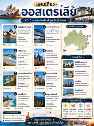 🇦🇺✨ แผนเที่ยวออสเตรเลีย 3 วัน 2 คืนเที่ยวครบทั้งแลนด์มาร์ก กินฮาลาล เดินทางง่าย และช้อปสนุก