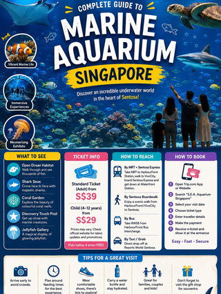 #easytravelpost

🌊 Singapore Oceanarium Guide 🇸🇬

Explore an Amazing Underwater World in Sentosa 🐠🦈

Planning a Singapore trip? Don’t miss Singapore Oceanarium, one of Sentosa’s most exciting attractions. 🌊✨

Discover fascinating marine life, enormous underwater habitats, colourful coral reefs, sharks, rays, jellyfish and creatures from the mysterious deep ocean.

🐠 What Can You See?

🌊 Open Ocean – See huge marine animals including manta rays, sharks and giant groupers.

🦈 Shark Seas – Get an incredible view of different shark species.

🪸 Coral Reefs – Discover colourful corals and fascinating reef creatures.

🪼 Sea Jellies – Enjoy the beautiful glowing world of jellyfish.

🌑 The Abyss – Discover mysterious creatures adapted to life in the deep, dark ocean.

🐚 Singapore’s Coastal Ecosystems – Learn about marine life around Singapore and why ocean conservation matters.

🎟️ Ticket Price

💰 Approximate standard admission:

👨 Adult: From S$55
👧 Child: From S$43
👴 Senior: From S$43

Prices can vary depending on the date, ticket type and promotions.

💡 Travel Tip: Check Trip.com before booking because promotional prices, bundles and special offers may be available.

📱 How to Book on Trip.com

Booking is easy:

1️⃣ Open the Trip.com app or website
2️⃣ Search “Singapore Oceanarium”
3️⃣ Select your travel date
4️⃣ Choose your ticket type
5️⃣ Check cancellation and ticket conditions
6️⃣ Enter traveller details
7️⃣ Make payment
8️⃣ Receive your e-ticket/voucher
9️⃣ Follow the instructions on your voucher for entry

🎫 Booking in advance is recommended during weekends and holidays.

🚇 How to Reach Singapore Oceanarium

📍 Location: Resorts World Sentosa, Sentosa Island, Singapore

🚆 By MRT + Sentosa Express

Take the MRT to HarbourFront Station → walk to VivoCity → take the Sentosa Express → get off at the appropriate Sentosa stop and follow signs towards Resorts World Sentosa.

🚶 By Sentosa Boardwalk

You can also walk from the VivoCity/HarbourFront area across the Sentosa Boardwalk.

🚕 By Taxi / Grab

Simply enter Singapore Oceanarium / Resorts World Sentosa as your destination.

🚠 By Cable Car

For a more scenic journey, take the Singapore Cable Car towards Sentosa and enjoy beautiful views along the way. 🌴

⏰ How Much Time Do You Need?

🕐 Plan around 3–4 hours for a relaxed visit.

If you are visiting other Sentosa attractions on the same day, keep enough time for travelling between attractions.

🎤 Don't Miss the Experiences

Depending on the day's schedule, you may find:

🦈 Shark feeding experiences
🐟 Marine-life presentations
🌊 Open Ocean presentations
🐠 Educational sessions

📅 Check the day's schedule when planning your visit because timings can change.

💡 My Travel Tips

👟 Wear comfortable shoes.
📸 Keep your camera ready for the massive underwater habitats.
🕐 Arrive on time if your ticket has a designated entry period.
📱 Check the daily programme before entering.
👨👩👧👦 Great for families and children.
💧 Carry water and stay hydrated.
🎟️ Compare ticket prices before booking.
🐠 Don't rush — give yourself enough time to enjoy the exhibits.

❤️ Is Singapore Oceanarium Worth Visiting?

Yes! It is a great choice for families, couples, children, marine-life lovers and anyone looking for an indoor attraction in Singapore.

You can combine it with other Sentosa attractions to make a complete day of your Singapore adventure. 🇸🇬🌴

🌊 Singapore Oceanarium in One Line

🐠 Sharks + 🪼 Jellyfish + 🌊 Open Ocean + 🪸 Coral Reefs + 🌑 Deep Sea = An unforgettable underwater adventure in Singapore!

#SingaporeOceanarium  #Singapore  #SingaporeTravel  #Sentosa  #SingaporeTrip  #TravelGuide  #Oceanarium  #MarineLife  #TripCom  #TravelAsia  #ThingsToDoSingapore  #travel2026 