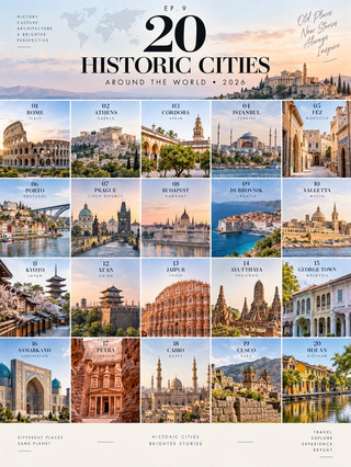 🏛️ 20 เมืองเก่า & เมืองประวัติศาสตร์ที่น่าไป 2026
ถ้าชอบเมืองที่เดินไปแล้วเหมือนได้ย้อนเวลา ⏳
ลิสต์นี้รวมทั้งเมืองโบราณ เมืองยุคกลาง เมืองกำแพง และย่านประวัติศาสตร์ที่ยังมีชีวิตอยู่จริง 🌍
🇮🇹 01 Rome | Italy
Colosseum • Roman Forum • Pantheon
🏛️ เมืองที่ประวัติศาสตร์โรมันยังอยู่กลางเมือง
🇬🇷 02 Athens | Greece
Acropolis • Plaka • Ancient Agora
🏺 จุดเริ่มต้นสำคัญของอารยธรรมกรีกโบราณ
🇪🇸 03 Córdoba | Spain
Mezquita • Jewish Quarter • Roman Bridge
🕌 เมืองที่สะท้อนการผสมผสานของหลายอารยธรรม
🇹🇷 04 Istanbul | Türkiye
Hagia Sophia • Blue Mosque • Grand Bazaar
🌉 เมืองสองทวีปที่เต็มไปด้วยร่องรอยประวัติศาสตร์
🇲🇦 05 Fez | Morocco
Fes el Bali • Medina • Souks
🧡 เดินตรอกเก่า ชมงานหัตถกรรม และสัมผัสวัฒนธรรมโมร็อกโก
🇵🇹 06 Porto | Portugal
Ribeira • Dom Luís I Bridge • São Bento
🍷 เมืองเก่าริมแม่น้ำ Douro บรรยากาศดีมาก
🇨🇿 07 Prague | Czech Republic
Old Town • Charles Bridge • Prague Castle
🏰 เมืองยุโรปคลาสสิกที่เหมาะกับการเดินเที่ยว
🇭🇺 08 Budapest | Hungary
Buda Castle • Parliament • Fisherman’s Bastion
🌉 สถาปัตยกรรมสวยทั้งสองฝั่งแม่น้ำ Danube
🇭🇷 09 Dubrovnik | Croatia
Old Town • City Walls • Adriatic Sea
🌊 เมืองกำแพงหินริมทะเลที่มีเอกลักษณ์มาก
🇲🇹 10 Valletta | Malta
St. John’s Co-Cathedral • Grand Harbour
🏛️ เมืองเล็กแต่เต็มไปด้วยประวัติศาสตร์เมดิเตอร์เรเนียน
🇯🇵 11 Kyoto | Japan
Gion • Kiyomizu-dera • Fushimi Inari
🍵 วัด ศาลเจ้า บ้านไม้ และวัฒนธรรมญี่ปุ่นดั้งเดิม
🇨🇳 12 Xi’an | China
Ancient City Wall • Muslim Quarter • Terracotta Army
🐎 จุดเชื่อมโยงสำคัญกับประวัติศาสตร์จีนและเส้นทางสายไหม
🇮🇳 13 Jaipur | India
Amber Fort • City Palace • Hawa Mahal
🩷 เมืองสีชมพูที่เต็มไปด้วยสถาปัตยกรรมราชวงศ์
🇹🇭 14 Ayutthaya | Thailand
Wat Mahathat • Wat Chaiwatthanaram • Historic Park
🛕 เมืองหลวงเก่าของไทยและแหล่งมรดกโลก UNESCO
🇲🇾 15 George Town | Malaysia
Heritage Streets • Clan Jetties • Street Art
🌏 เมืองท่าที่สะท้อนวัฒนธรรมจีน อินเดีย มลายู และยุโรป
🇺🇿 16 Samarkand | Uzbekistan
Registan • Shah-i-Zinda • Bibi-Khanym
💙 สถาปัตยกรรมอิสลามสีฟ้าและเรื่องราวบน Silk Road
🇯🇴 17 Petra | Jordan
Treasury • Siq • Monastery
🪨 เมืองโบราณที่แกะสลักอยู่ในภูเขาหิน
🇪🇬 18 Cairo | Egypt
Historic Cairo • Citadel • Islamic Architecture
🏺 เมืองที่รวมประวัติศาสตร์อียิปต์ อิสลาม และโลกอาหรับ
🇵🇪 19 Cusco | Peru
Plaza de Armas • Inca Walls • San Blas
⛰️ เมืองเก่าบนเทือกเขา Andes ที่มีร่องรอย Inca ชัดเจน
🇻🇳 20 Hoi An | Vietnam
Ancient Town • Japanese Covered Bridge • Lantern Streets
🏮 เมืองเก่าริมแม่น้ำที่เหมาะกับการเดินเล่นช่วงเย็น
🧭 เลือกตามสไตล์
🏺 Ancient History → Rome • Athens • Cairo
🏰 Medieval Europe → Prague • Dubrovnik • Córdoba
🕌 Islamic Heritage → Fez • Istanbul • Samarkand
🛕 Asian Culture → Kyoto • Ayutthaya • Hoi An
🌏 Silk Road → Xi’an • Samarkand
🌊 Old Town + Sea → Dubrovnik • Valletta • Porto
📸 ถ่ายรูปสวย → Prague • Kyoto • Fez • Hoi An
📌 Travel Note 2026
การเที่ยวเมืองเก่าในปัจจุบันไม่ได้มีแค่การไปดูแลนด์มาร์ก แต่เป็นการเดินชม Old Town, local food, architecture, markets และวิถีชีวิต ซึ่งทำให้เมืองประวัติศาสตร์ยังคงเป็นจุดหมายที่เชื่อม “อดีต” กับประสบการณ์ของนักเดินทางในปัจจุบันได้ดี 🏛️✨
#HistoricCities #Travel2026 #CulturalTravel #เที่ยวรอบโลก