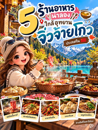 🍲 5 ร้านอาหารน่าลอง ใกล้อุทยานจิ่วจ้ายโกว 🇨🇳