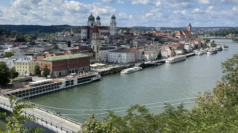 Passau is located in eastern Bavaria, Germany, situated along the Danube (Donau), Inn, and Ilz (I. — traveler post in Passau