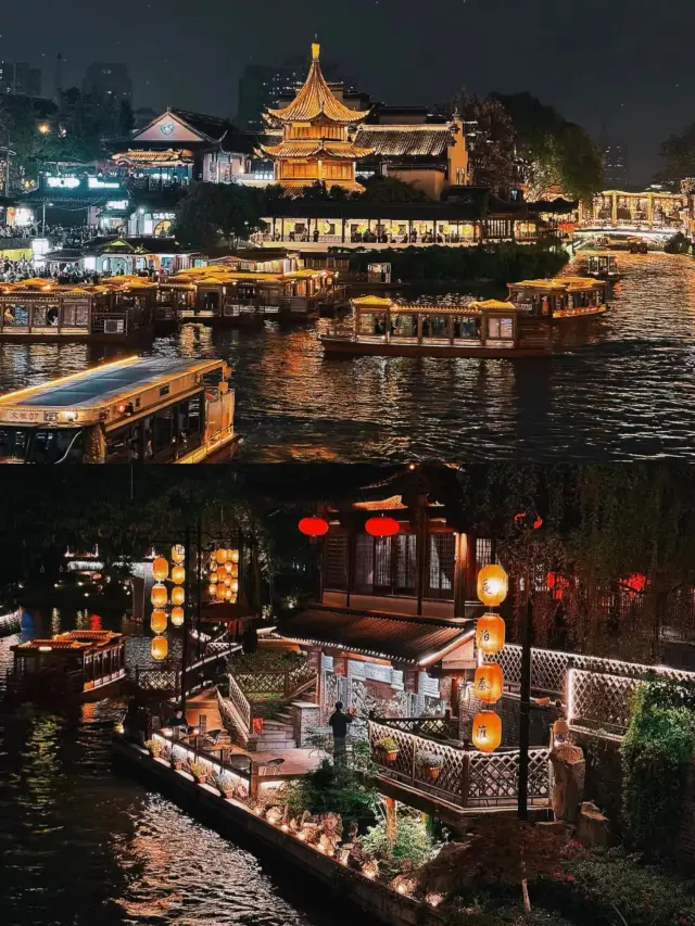 As night falls, the Qinhuai River puts on a gorgeous evening gown.