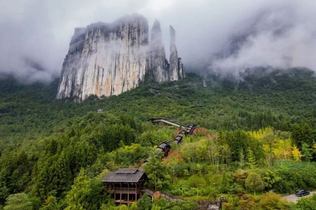 秋染絕壁！打卡雲海+喀斯特奇觀，恩施大峽谷2天1夜攻略：   恩施大峽谷作為「世界地質公園」，秋日裏