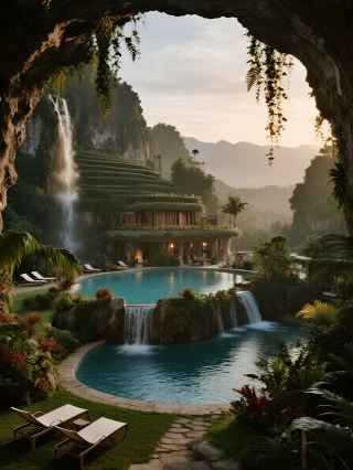 การได้พักในโรงแรมบ่อน้ำพุร้อนที่สวยงามราวกับเทพนิยาย คือช่วงเวลาแห่งความฝันของการเดินทางท่องเที่ยวกับครอบครัว