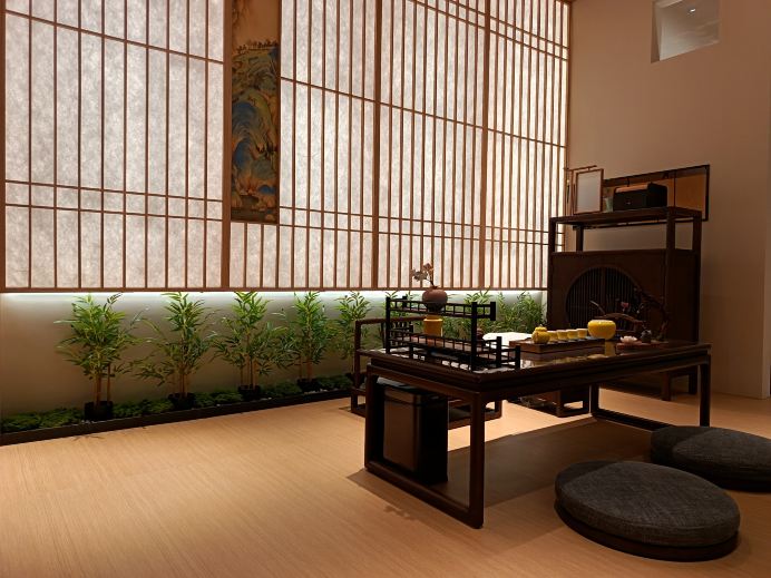 深圳の茶室のインテリアはどう組み合わせる？宋式の無垢材茶卓のコツ