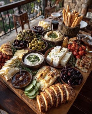 #must-tryfood 
On the island of Cyprus, there's magic called "meze." This isn't just a meal. It's a whole ritual and the island's main gastronomic tradition — a feast that can last for hours, bringing family and friends together around the table.

What is meze?🍖

It's not one dish, but an endless procession of small plates brought out one after another. In a good restaurant, there can be 20 or even more. Meze is either meat-based or seafood-based mixing them is considered bad form. You eat slowly, taking pauses between courses otherwise, you simply won't make it to the end.

How it unfolds:

It all begins with light appetisers: olives, pickles, fresh bread with olive oil and oregano. Several dipping sauces are placed on the table —tahini (sesame paste), hummus (chickpea), and talattouri (yogurt with cucumber and mint).

Then come the hot starters: grilled halloumi, local loukanika sausages braised in red wine, or liver in sauce.

After that, the main dishes arrive — meat cooked over charcoal, on a spit, or grilled, served with fried potatoes, rice, or bulgur, and a vegetable stew.

This gastronomic marathon ends with seasonal fruit, sweets, and traditional Cypriot coffee. Some places serve small honey doughnuts (loukoumades) or baklava for dessert.

✨Why is meze a whole culture?

The history of meze goes back to the Byzantine tradition of "breaking bread." This is a time when food isn't the main event. The main thing is to be at the table, to talk, sing, joke, and share every plate with those around you. During the meal, live music often plays, and in some taverns, guests might even dance between courses.

📌What you should know before going for meze:

· It's an endurance test: it starts light, then gets heartier.
· Meat and seafood meze are ordered separately.
· In taverns, you pay a fixed price per person and trust the chef — there's no menu.
· The further you go from the tourist beaches, the tastier and more varied the meze, because that's where the locals eat.

You'll find authentic meze in villages and small towns. These taverns are valued for their home-style cooking, atmosphere, and long-standing family traditions. Sometimes, guests are even welcomed with a glass of local zivania (a strong grape distillate) at the door.
 #summervacay #meze #travel2026 #musttryfood 