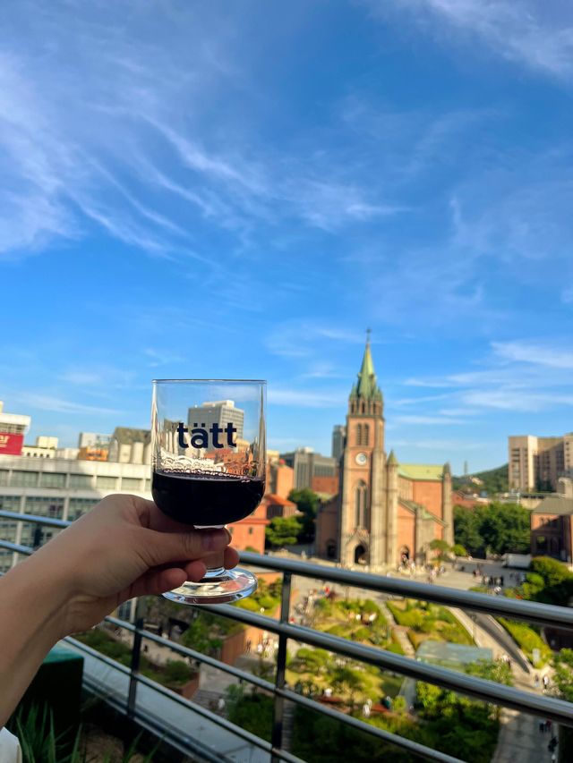 명동성당과 남산타워가 보이는 루프탑 와인바🍷 명동 테트