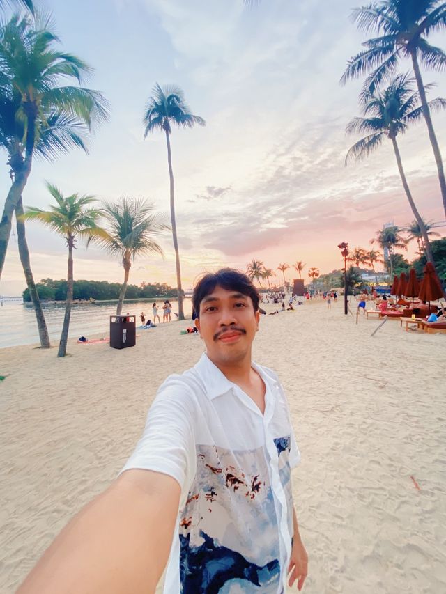 Siloso Beach with White Sand In Singapore