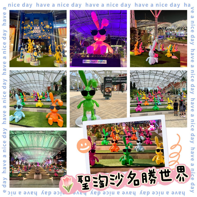 聖淘沙-復活節限定，大量彩色兔兔出現