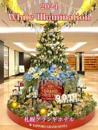 北海道　札幌観光　札幌グランドホテルのクリスマスツリーが綺麗だぞ！