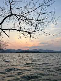 Sunset at West Lake in Hangzhou