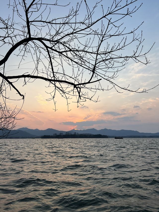 Sunset at West Lake in Hangzhou